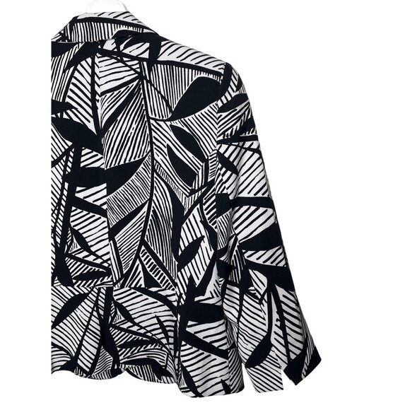 Kasper Black White Abstract Blazer 6 Modern Workwear One Button Jacket - Picture 11 of 13